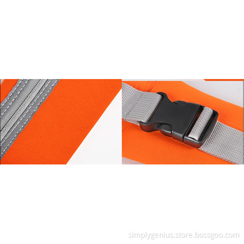 elastic no bounce big zipper pockets running sport waist belt pack with water bottle holder